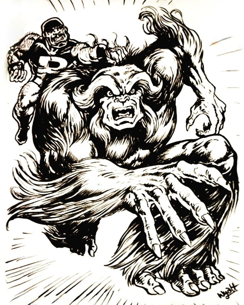 Sasquatch & Puck. #swyattart #sasquatch #puck #alphaflight #flashbackfriday #sketch #ComicArt #marvelfanart