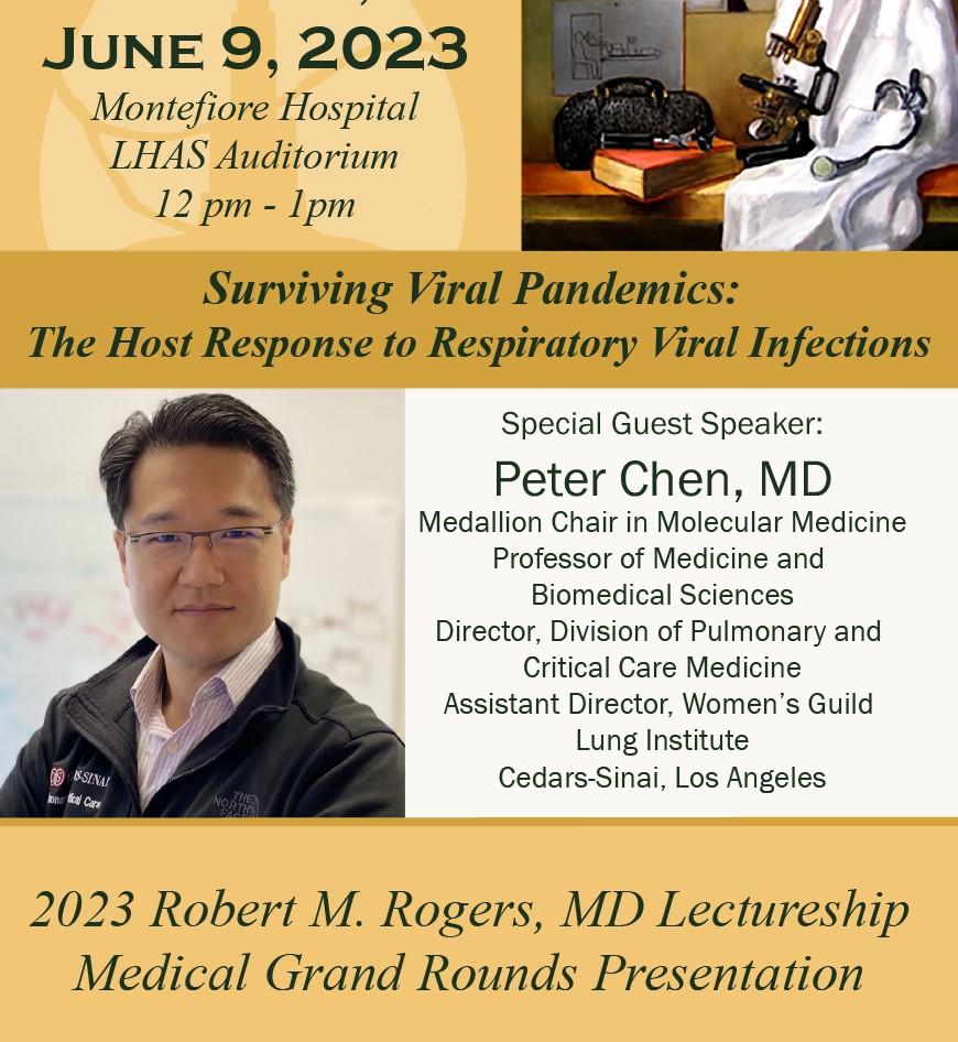 We are thrilled to welcome Dr. Peter Chen (@PeterChenMD) as the Honored Guest Speaker for the Rogers Lectureship and @PACCSM Fellowship Graduation Ceremony! Join us TODAY for his presentation from 12:00-1:00 in LHAS or Zoom. @PittDeptofMed @UPMCPhysicianEd @PittAlumni