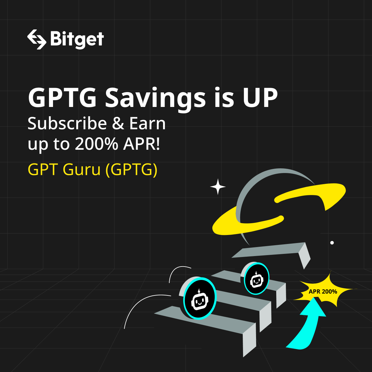 🔥 Subscribe GPTG Savings
🎁 Earn 200% APR!
⏰ Starts June 9, 10 AM (UTC)

👇 Start earning today:
bitget.com/en/support/art…

Subscribe to GPTG Savings:
 👉 bitget.com/en/savingEntra…