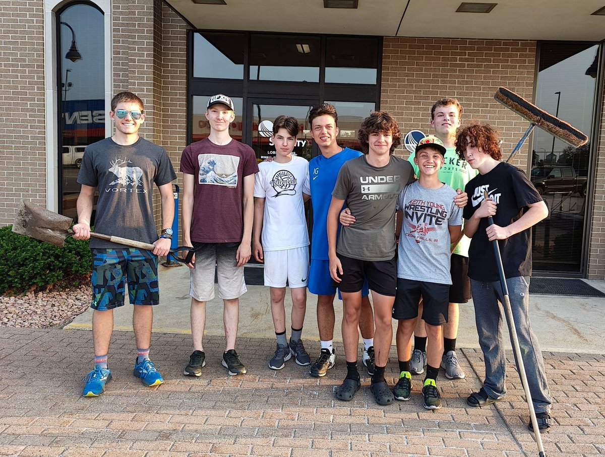 Thanks to our small but stellar crew that cleaned up the lot!! I think you'll look great in the new warm-ups next season!!