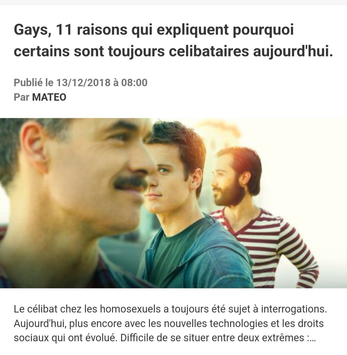 MATEOOff's tweet image. Article que j'ai écrit il y 5 ans après ma rupture et qui est lu régulièrement encore... Comme quoi, on se questionnera toujours... et moi encore célibataire... #gay #Pride2023
#PrideMonth #life #love
matthieulamarque.fr/2018/12/gays-1…