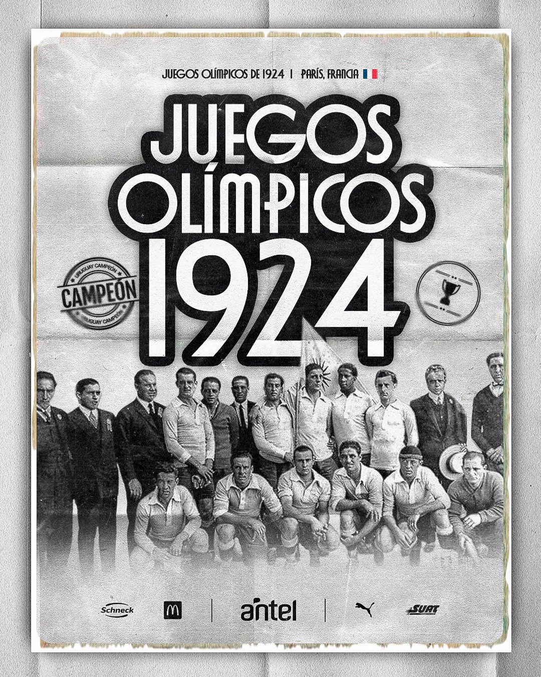 Los campeones del mundo de 1924 y un saludo para El Gráfico