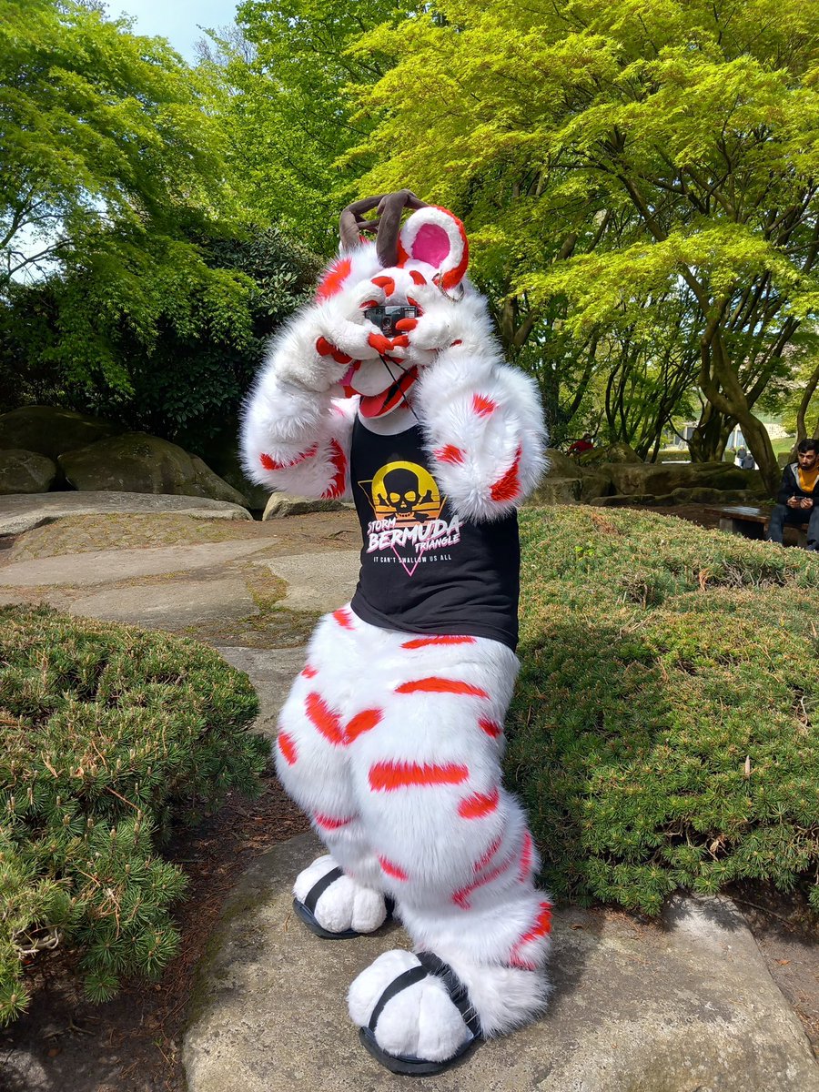 Stop, don't move!!! I need this 

📸by @Naki_Jace ( I think)
📍 in Planten un Blomen (🇩🇪)
🐯by @OcMeCreations 

#FursuitEveryday #fursuiter #FursuitFriday