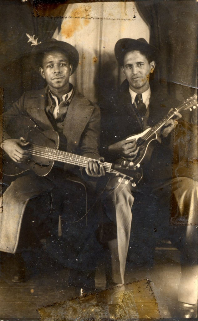 It's Black Music Month! birthplaceofcountrymusic.org/search-lesley-… Here are two pickers you need to do some research on. Photo Brownie McGhee (left) and Lesley Riddle played together when both men lived in Kingsport, Tennessee. #blackmusicmonth #kingsport #theprezellrrobinsonlibrary