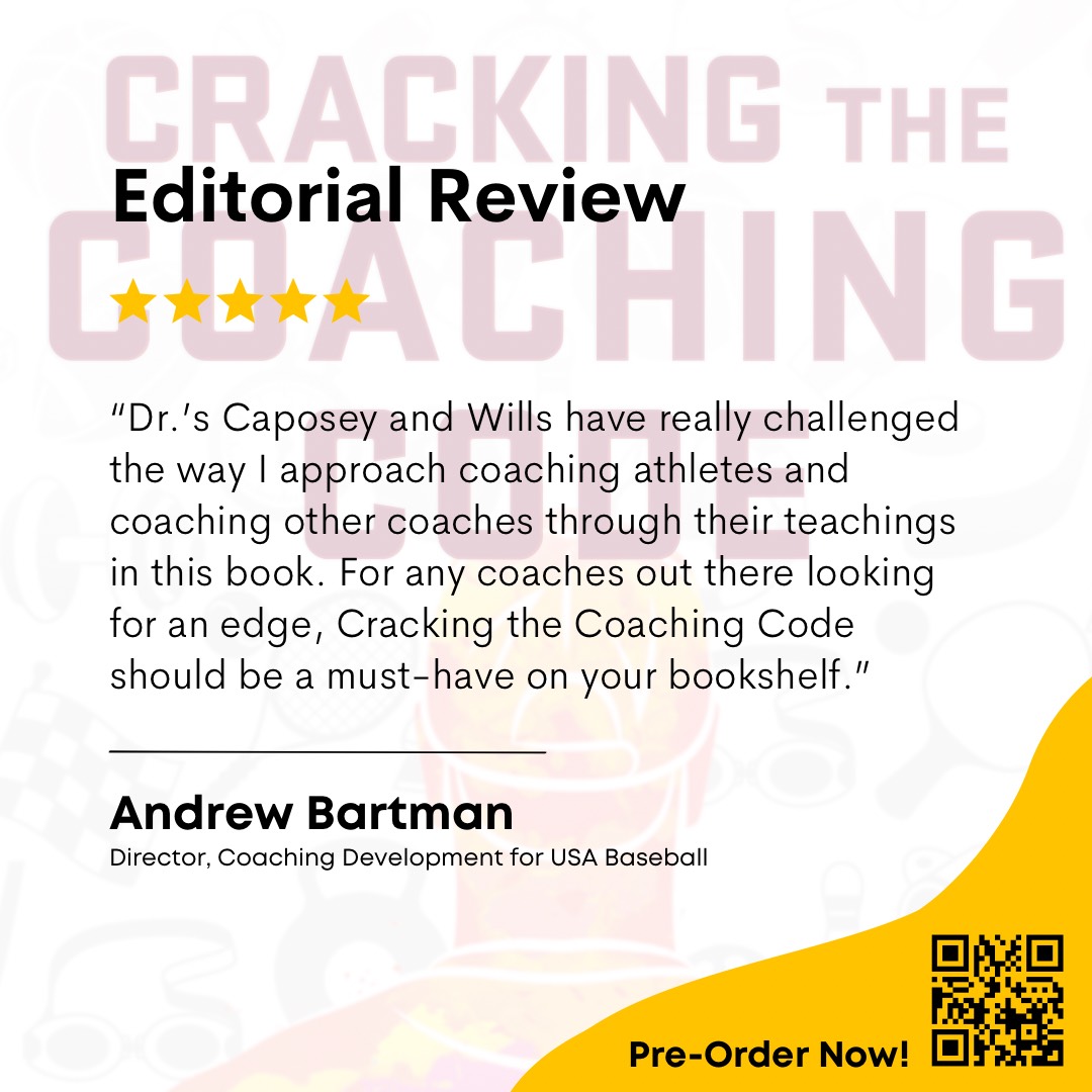 NEW BOOK IS OUT - and it can be a game changer for coaches. Incredibly honored that @CoachBartman from @USABaseball found value in our newest book from @RLPGBooks - check it out as it is available for pre-order at the link below amazon.com/Cracking-Coach…