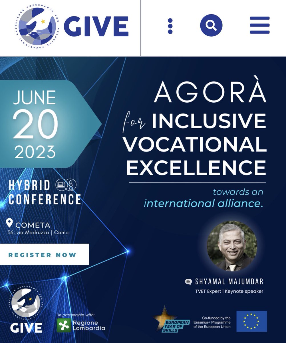 AGORÀ FOR INCLUSIVE VOCATIONAL EXCELLENCE”eventIt will aim at gathering the main actors of Inclusive Excellence in VET to start an international cooperation on inclusive didactics, coaching, management and governance in both training &work. thegiveproject.eu/news/give-conf… @AmiciDiCometa