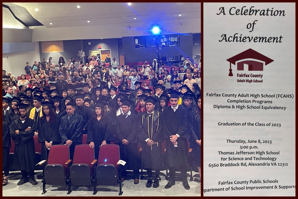 MasonDistrictSB's tweet photo. 🎓Fairfax County Adult High School Class of 2023! Congratulations, graduates! #FCPSgrad23
@FCAdultHS @fcpsnews https://t.co/eviqUM6GDC