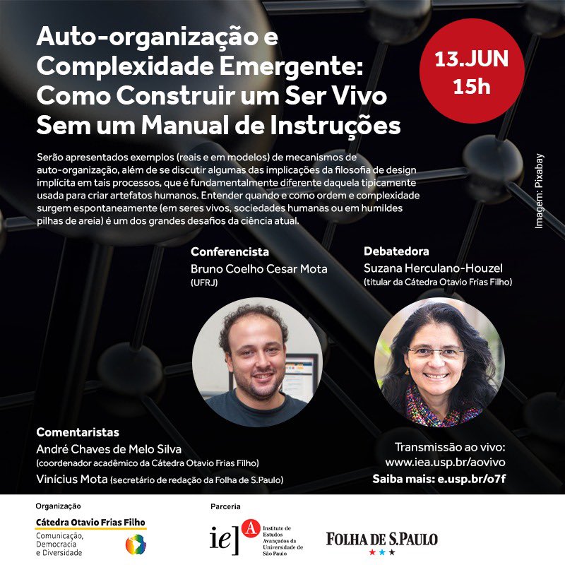 suzanahh's tweet photo. Terça dia 13, ao vivo, às 15h de Brasília, assista comigo a mais uma palestra deliciosa do meu querido amigo, ex-postdoc e sempre colaborador @w40nsk1 , Bruno Mota, físico da UFRJ! Depois da palestra tem debate ao vivo. Acesso aberto sem inscrição! https://t.co/1Cgs5crP3R