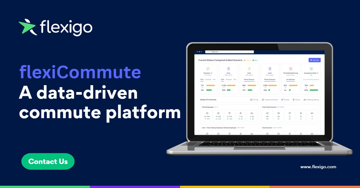 flexigocom's tweet image. Analyze employee data to confidently build your mobility strategy, determine the best commute options, and reduce your employees' dependence on single occupancy vehicle commutes.

👉 Learn more about flexiCommute: flexigo.com/en/flexicommute

#flexigo #flexiCommute #workcommute