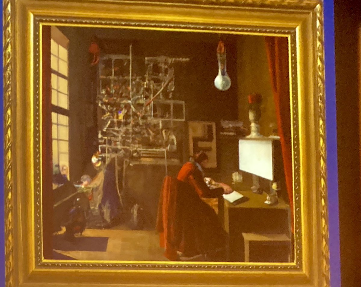 At #dddeu <a href="/weiwangdavid/">𝕎𝕖𝕚 𝕎𝔸ℕ𝔾 (𝔻𝕒𝕧𝕚𝕕)☮️</a> makes good use of AI-generated illustrations, here to represent a legacy system as a Vermeer painting!