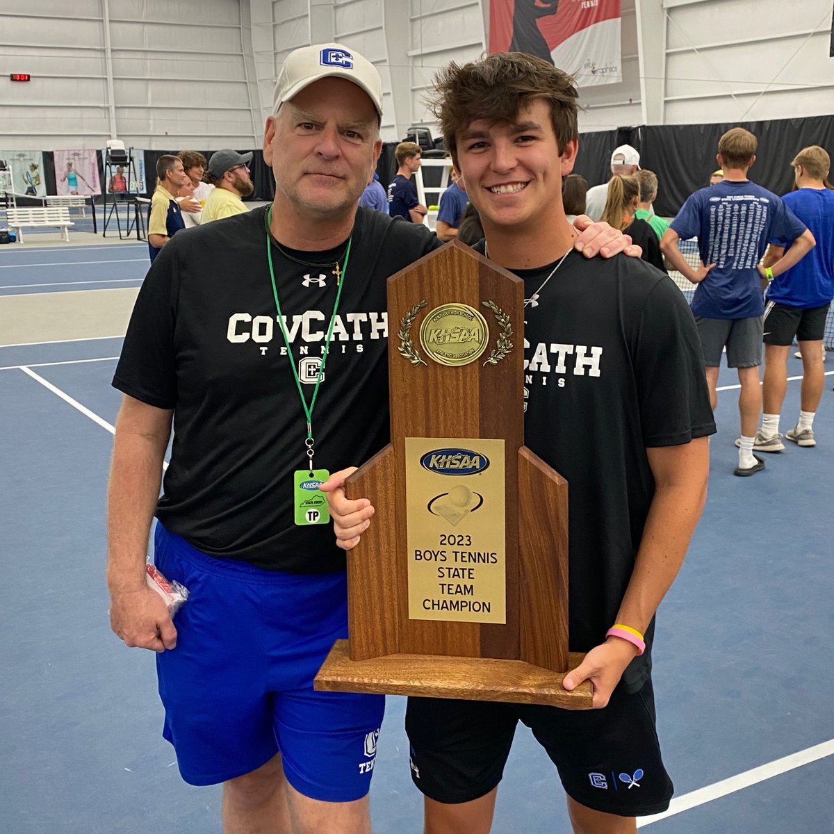 NKYBlueSox's tweet photo. Our final 🔷Blue Sox Alumni Update🔷 goes to Henry Bell.  The Cov Cath tennis team brought home their 1st ever State Team title for the school and NKY as a region.  Way to go Hank!  @CovCathColonels https://t.co/scYpOjW3i5