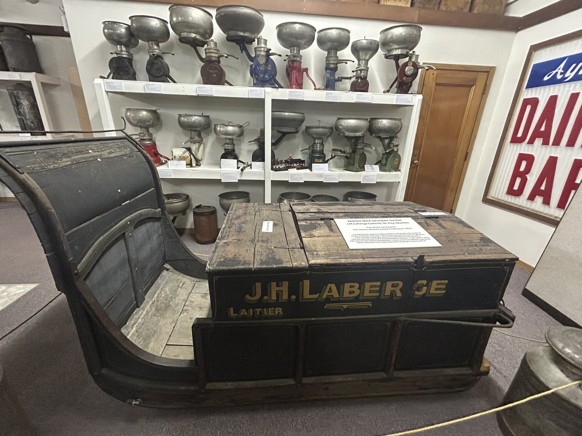 Interested in dairy? Check out @DairyMuseum near Aylmer Ontario. 
So much great history in a beautiful setting. Check out this milk sleigh that also served the farm and family. 
Bonus - make your own ice cream! Fun road trip. 
@GayLeaFoodsCoop #dairy #roadtrip