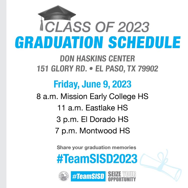 #TeamSISD is honored to salute the achievements of the Class of 2023! Enjoy the special moment of earning your diploma and celebrating this accomplishment with family and friends. Watch the livestream at sisd.net and post your photos using #TeamSISD2023. 🎓