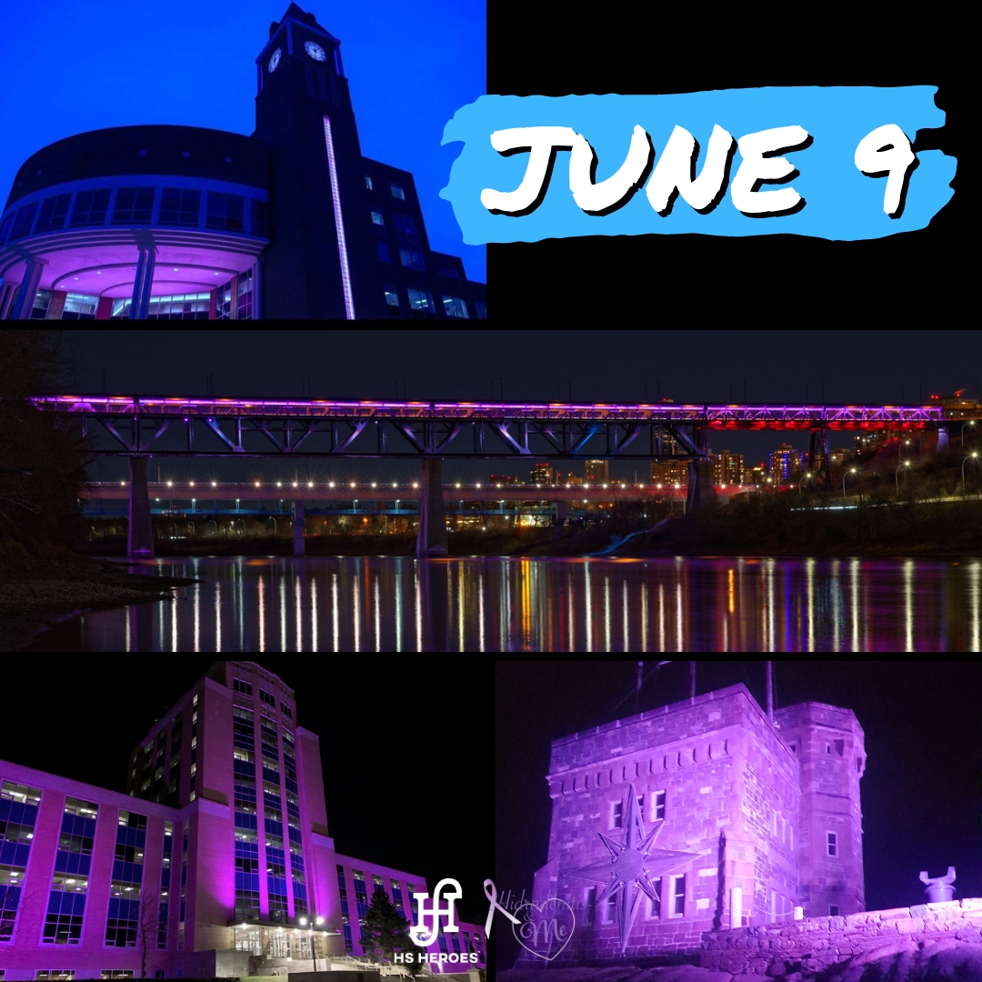 hsheroesca's tweet photo. TONIGHT High Level Bridge in Edmonton, The City Hall Clocktower in Brampton, and Cabot Tower and the Confederation Building in St. John's will be illuminated purple to raise awareness for #HidradenitisSuppurativa.
⁠
#HSAwarenessWeek #HSCanada 

@CityofEdmonton
@CityBrampton https://t.co/SLvErg7D3X