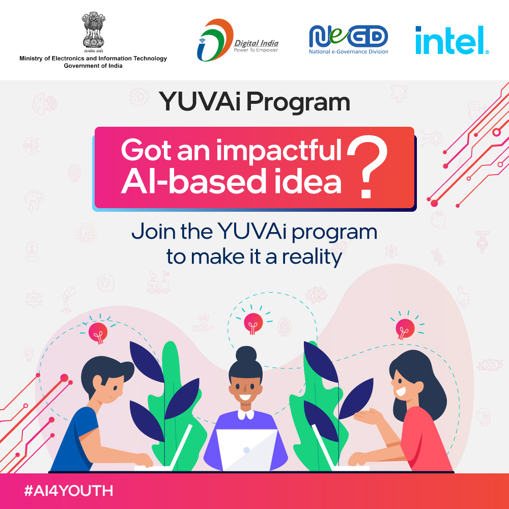 200 students have advanced to phase 2 of the #YUVAi program. With the support of Intel #AI4Youth coaches, these students can transform their unique ideas into reality. 

Here’s your chance to be part of the program. Submit your ideas today: yuvai.negd.in/home