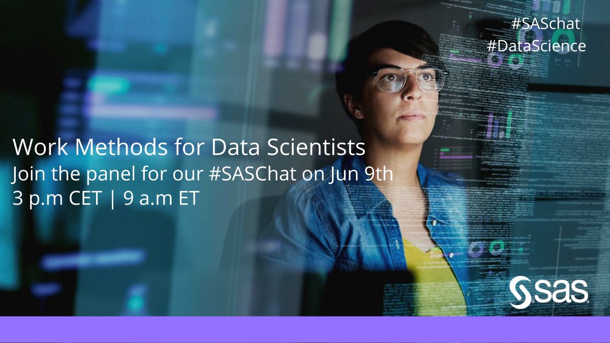 Hello and welcome to our chat - please introduce yourself and don't forget to use #SASchat and #DataScience in all your tweets to be a part of the conversation.