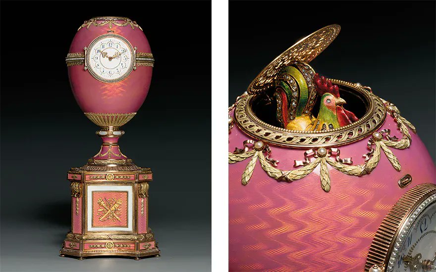 In 1902, Peter Carl Fabergé, a brilliant Russian jeweller, supervised the creation of a jewelled, decorated egg.

In November 2007, it went from being unheard of, to being the most expensive timepiece ever sold.

This is the story of the Rothschild Fabergé egg.
A thread!🥚