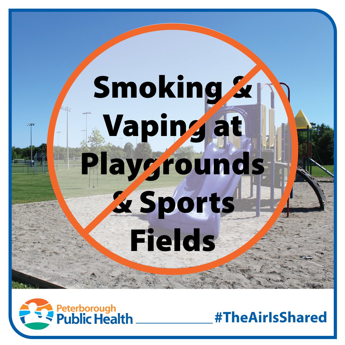 The use of tobacco and vape products are prohibited at sports fields, playgrounds, beaches, or other public places where children may hang out.  The air is shared. Let’s keep it clean. Learn more at ontario.ca/page/where-you… 

#WNTD2023 @PtboCounty @CityPtbo