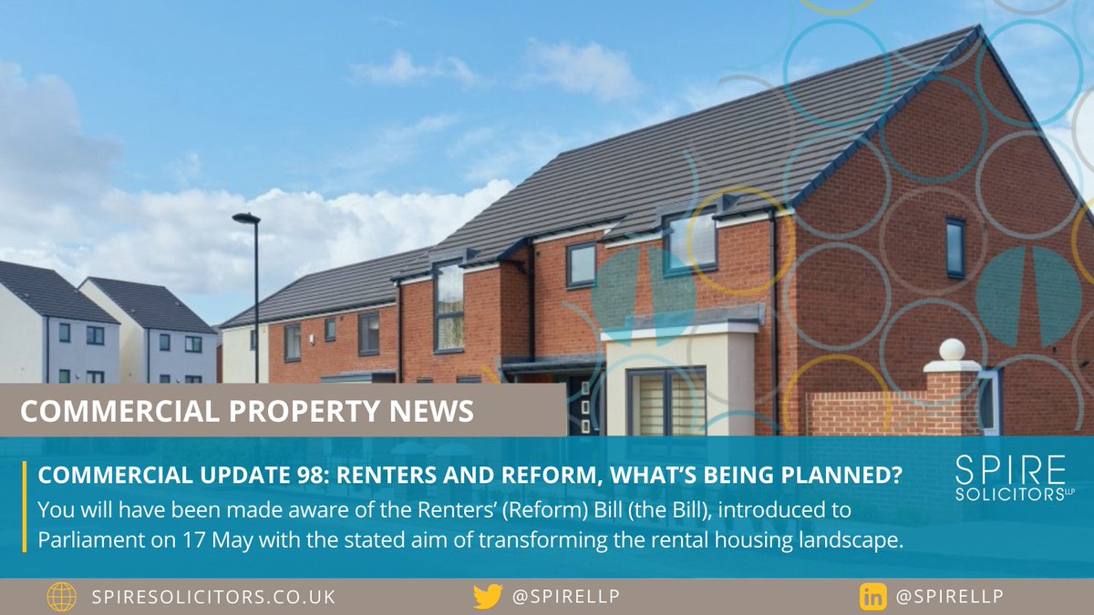 In this week's commercial update, Roger Margand looks at what is being planned in the Renters' (Reform) Bill. 🏠 Read now here: spiresolicitors.co.uk/commercial-upd… #rentersbill