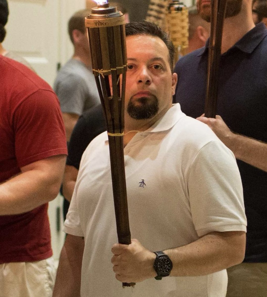 #UniteTheRight scheduled speaker #JohnnyMonoxide #JohnnyRamondettaUTR also carried a burning torch in the march @UVA on 8/11/17. Did this #IdentityEvropa member intend to intimidate antiracists? #UnmaskUTR