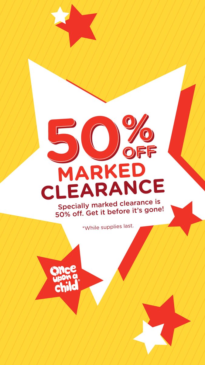 FLIP THE TAG CLEARANCE SALE  --- ALL WHITE AND BLUE BACK TAGS are 50% OFF!   Stop in today for more savings.  #onceuponachild #50%offclearance #clearanceevent #clearance #50%off