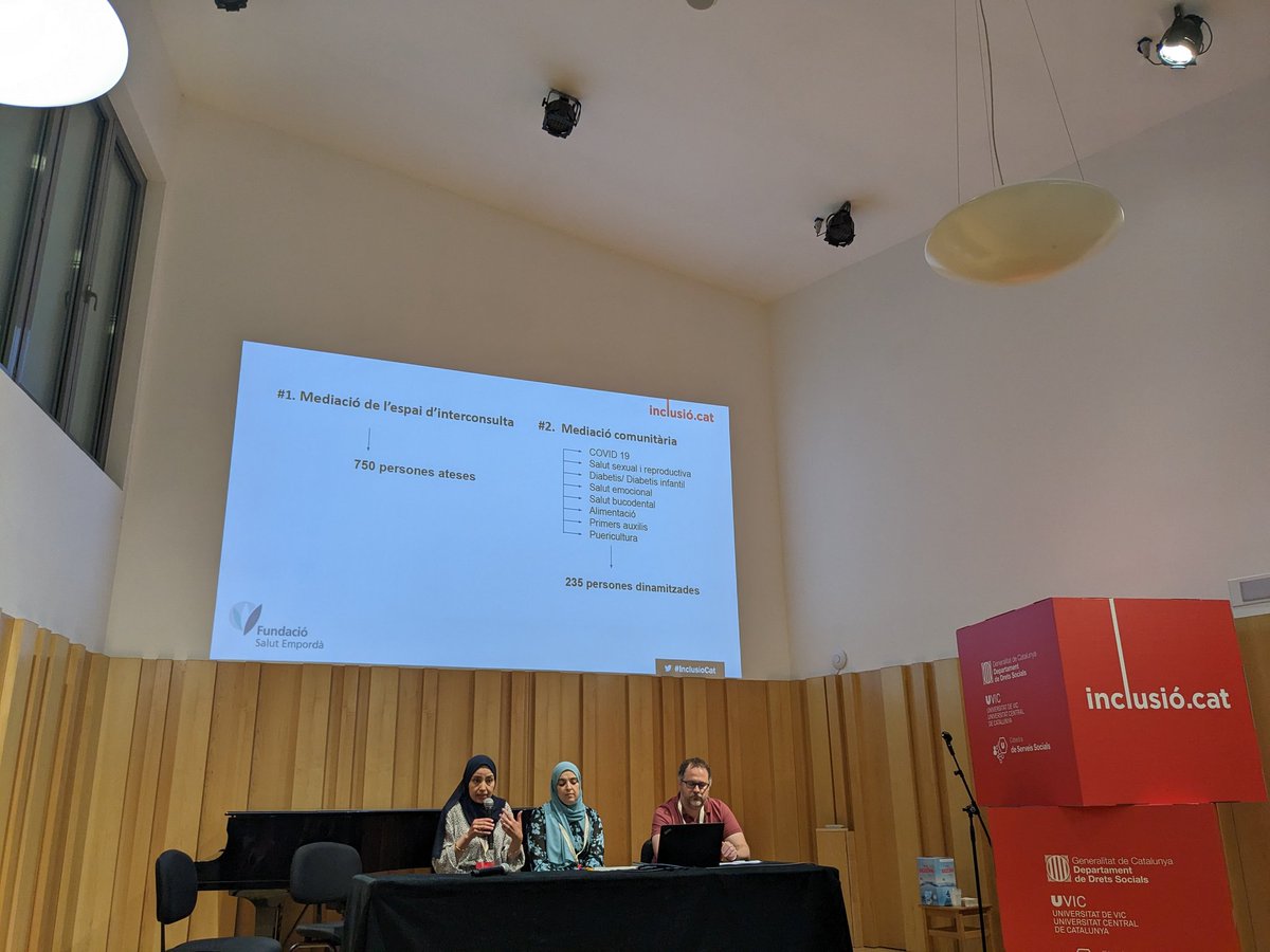 AltEmpordaIN's tweet photo. Segona jornada del Congrés d'@InclusioCat! Les mediadores en salut de la Fundació Salut Empordà @HospiFigueres presenten el servei de mediació comunitària i els seus principals resultats juntament amb @ilabso
#InclusioCat https://t.co/CZHpIwkBxd