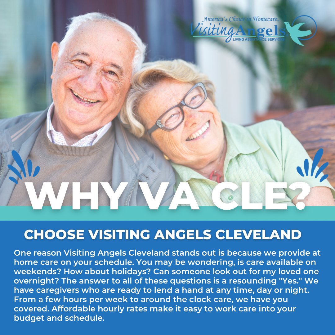 ClevelandAngels's tweet image. Choose #VisitingAngelsCleveland for your Family's #homecare needs! Our dedicated and reliable #caregivers of have helped thousands of older adults live happily and safely in the comforts of home - Schedule your free assessment today!

#seniorcare #visitingangels 💙