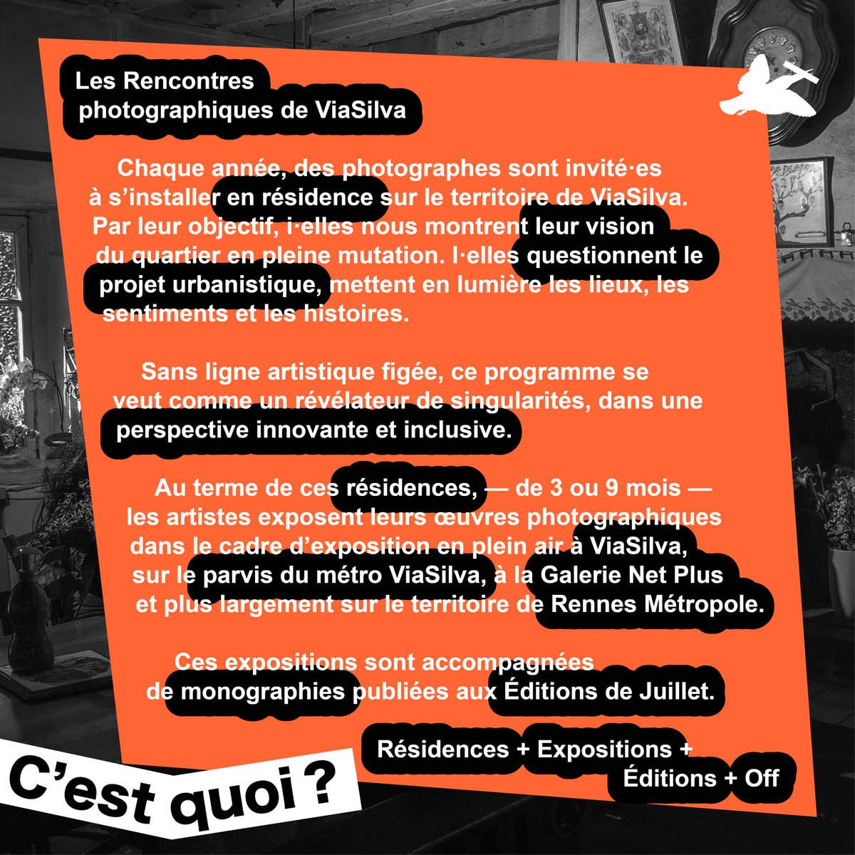 👀 Les Rencontres photographiques, c'est quoi ?  

#art #culture #galerie #painting #oeuvres #tableaux #artplastique #culturel #musée #association #exposition #mecenat #résidence #artistique #éditions #artistes #photography #photograph