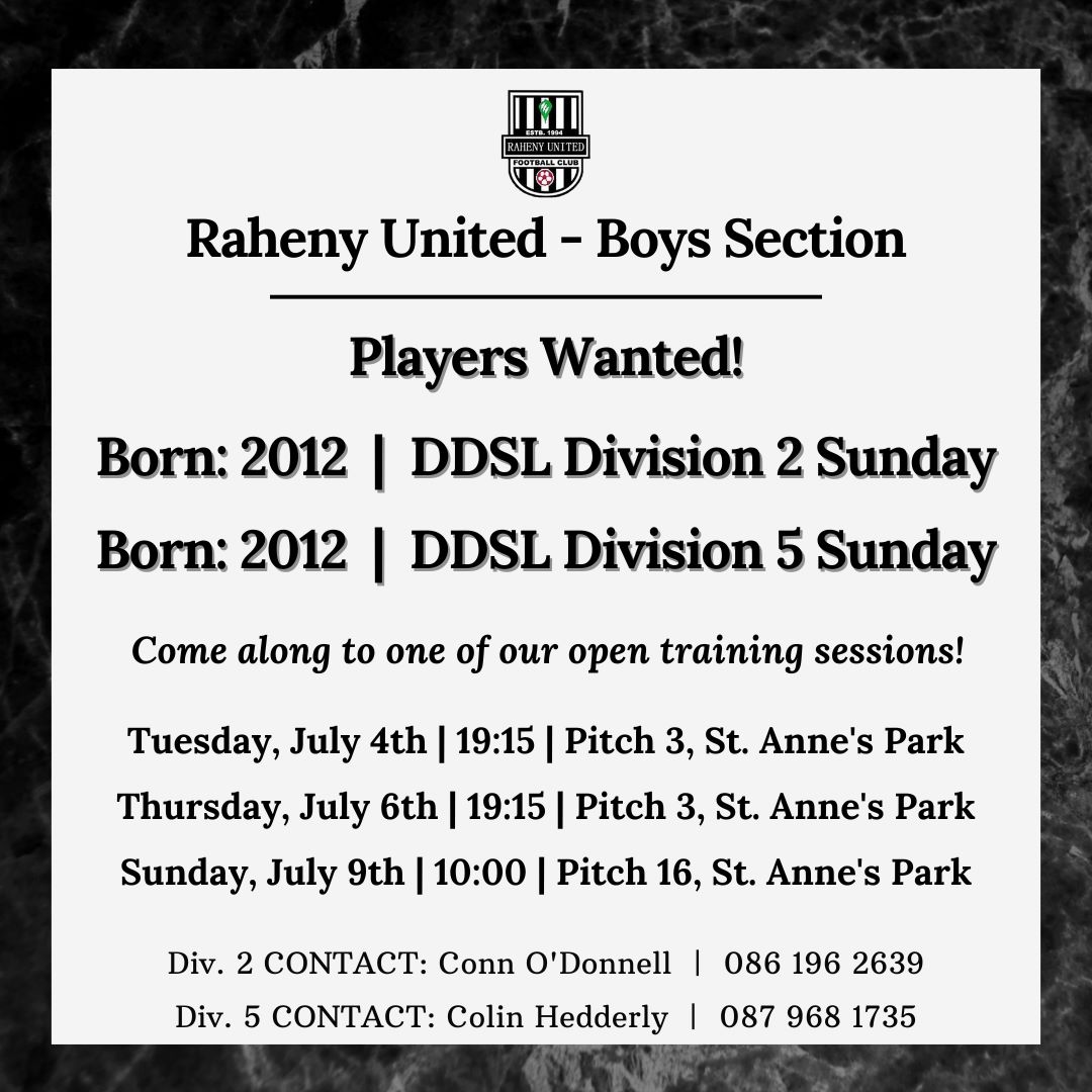 rahenyunited's tweet photo. ⚽ | 𝗣𝗹𝗮𝘆𝗲𝗿𝘀 𝗪𝗮𝗻𝘁𝗲𝗱 - 𝟮𝟬𝟭𝟮 𝗕𝗼𝗿𝗻!

Two of our soon-to-be U12 sides are looking to add to their squads for the new 2023/2024 season starting in September! 🙌

⚫ #RUFC | ⚪ #CmonTheParish https://t.co/pHVQDegNdr
