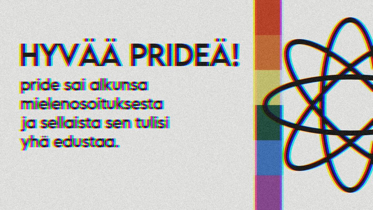 thejohanvalli's tweet photo. Kesäkuu on kesän kuukausi, ja myös priden! Pride sai alkunsa poliittisesta mielenilmauksesta ja tässä hengessä sen tulisi nytkin olla.
#pride #homot #transtoverit #lesbot #muunsukupuoliset #PrideMonth2023 https://t.co/CWqEYAIXZL