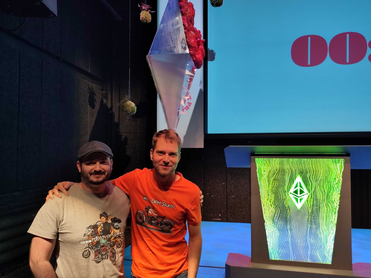 MotoverseGames's tweet photo. Greetings from ETH Prague Hackathon! 
We are hacking around whole weekend while promoting Motoverse! Get a free t-shirt if you find us!
#hackathon #NFTGame https://t.co/qch1qtlW7E