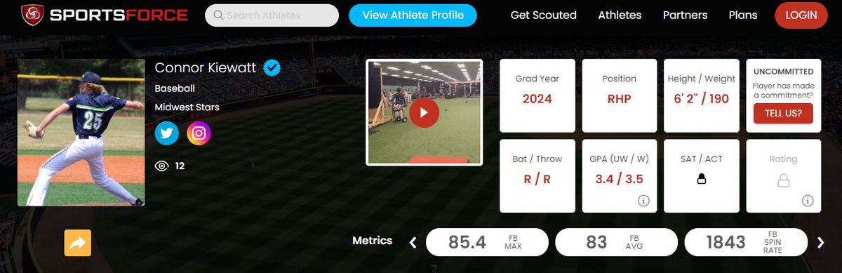 SportsForce Baseball (@sportsforcebb) on Twitter photo 2024 Connor Kiewatt RHP 6' 2" 190 R / R 3.5 <a href="/KiewattConnor/">Connor Kiewatt</a>
Midwest Stars <a href="/_MidwestStars/">Midwest Stars Baseball</a> Hudson High School
<a href="/BecomeABanner/">Hudson High Baseball</a>
Visit Player Profile⬇️
sportsforce.io/athlete/connor… 2024 Connor Kiewatt RHP 6' 2" 190 R / R 3.5 <a href="/KiewattConnor/">Connor Kiewatt</a>
Midwest Stars <a href="/_MidwestStars/">Midwest Stars Baseball</a> Hudson High School
<a href="/BecomeABanner/">Hudson High Baseball</a>
Visit Player Profile⬇️
sportsforce.io/athlete/connor…