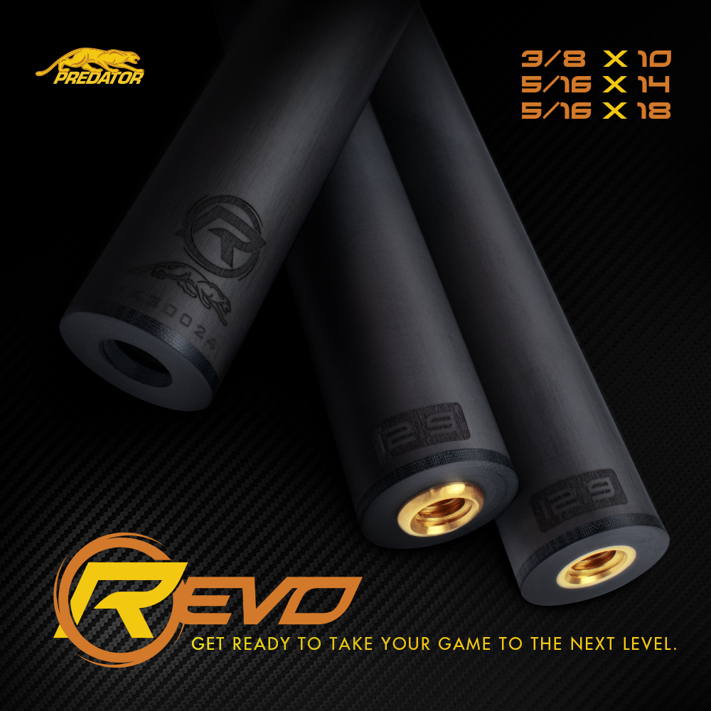 PredatorCues's tweet image. Get ready to take your game to the next level with #REVO Carbon Fiber shafts.
Join the REVOlution: predatorcues.me/3qqWQer
#LowDeflection #PoolCues #CarbonFiberGang #PredatorCues