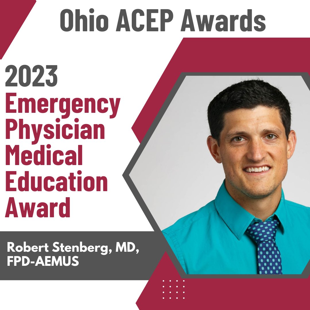 #OhioACEPAwards
Today we want to recognize the Emergency Physician Medical Education Award recipient, Robert Stenberg, MD, FPD-AEMUS. Please join us in congratulating Dr. Stenberg on his outstanding work and dedication in the field of emergency medicine.
