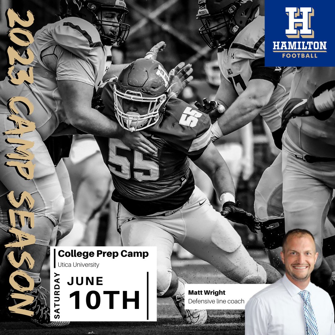 HamCollFootball's tweet image. Keep an eye out for @CoachMattWright tomorrow at the @CollegePrepFBC1!