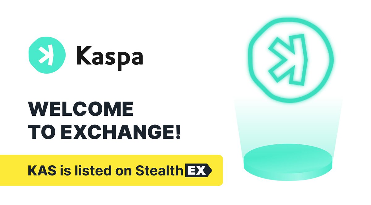 New listing on StealthEX! ✨

@KaspaCurrency is the fastest and most scalable instant confirmation transaction layer ever built on a proof-of-work engine 🚀

Get $KAS on StealthEX easily!

👉 stealthex.io/?to=kas 👈

No limits & registration, cross-chain swap of 1000+ #crypto