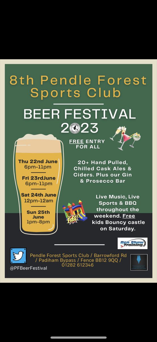 PFBeerFestival's tweet photo. Well it was touch &amp; go for a while there, but we are delighted to confirm that PFBeerFest2023 is all GO GO GO. The doors will swing open in just under 2 weeks time and here’s the flyer to prove it 🍺 🍻 🌞 😱 #PFBeerFest2023 https://t.co/LyzEz7YW9v