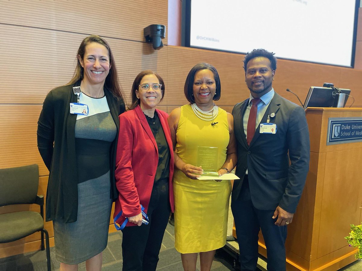 Thank you @DrCHWilkins for a wonderful Clipp-Speer Medicine Grand Rounds this morning, and thank you to Duke Program for Women in Internal Medicine (#DukePWIM), led by Dr. Daniella Zipkin @EvidenceBasedMD, for hosting this important talk on #healthequity. #AntiRacisminMedicine