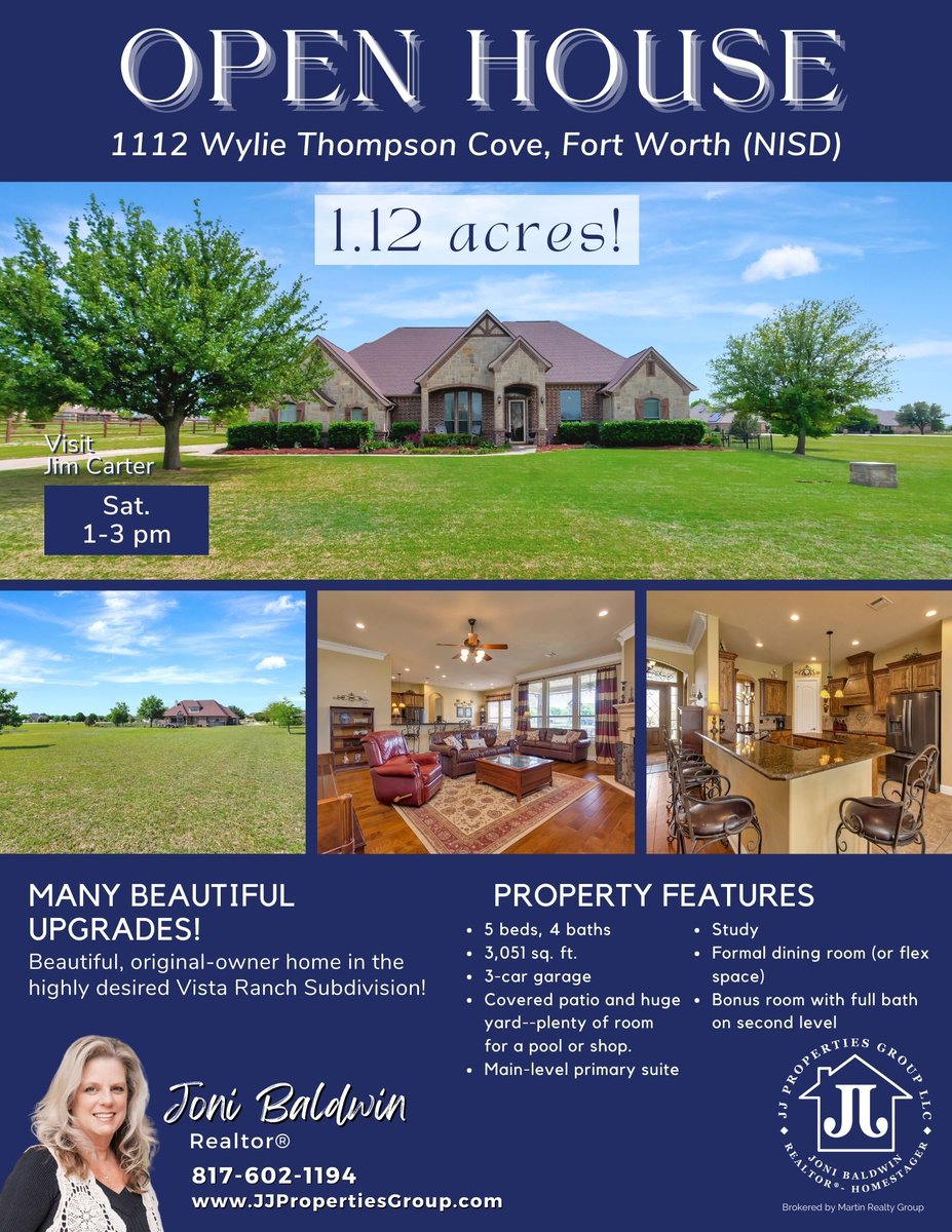 Don't miss these two excellent OPEN HOUSES in NISD this weekend! For more info on the listings:
-16517 Milwaukee Street - bit.ly/3Im1Qr5
-1112 Wylie Thompson Cove - bit.ly/45SdV1g