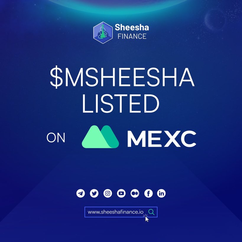 Hey Sheeshans! I have some really great news for you😍😱
$MSHEESHA is now listed on @MEXC_Official! 
Let's show them some support❤️ @SheeshaFinance_ 

Prepare to start a smooth trading adventure and take advantage of amazing possibilities along the road! 🤑Let's continue to…