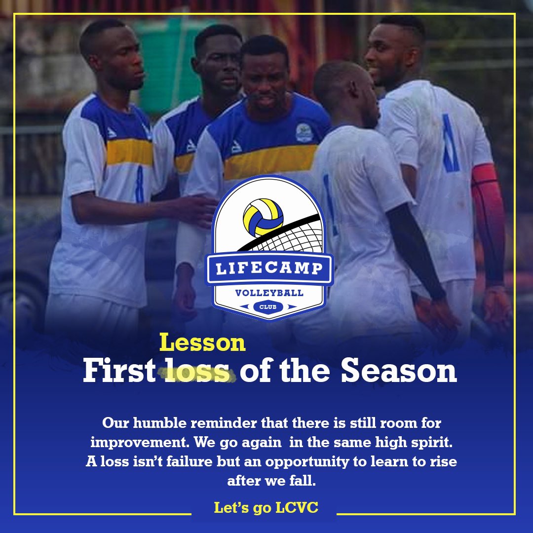 lcvcabuja's tweet photo. Our first loss was really a first lesson on how we needed to regroup and move forward…we do this because we are Life Camp Volleyball Club and we are made with excess resilience 

Many thanks to everyone for your unwavering support ❤️

We’re Here Because We’re Here 

#LCVC https://t.co/fFkLkvWira