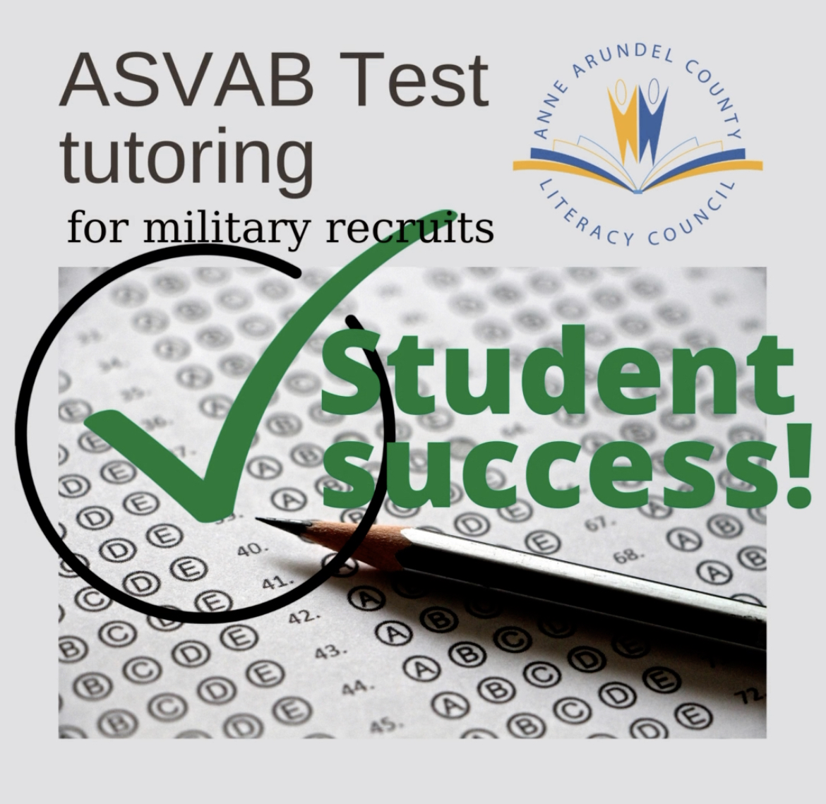 🎉Congratulations to Literacy Council student Usman A. He passed the ASVAB in May. Usman studied hard, meeting with his tutor, Nancy, twice a week. He practiced using Khan Academy, Quizlet, & books he borrowed from the library. Usman is preparing to enlist with the U.S. Army.💯😊