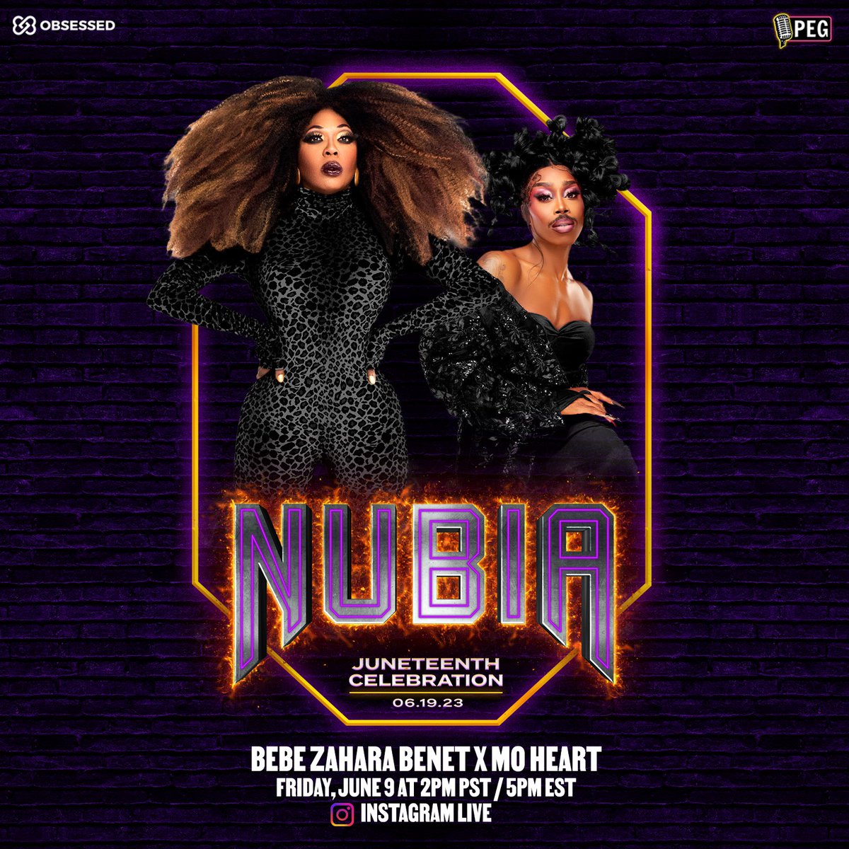 Two of our OG headliners are chopping it up on IG Live TODAY to talk about the upcoming #Juneteenth Celebration, music and making an impact in queer culture. Don’t miss your chance to ask <a href="/BeBeZaharaBenet/">BeBe Zahara Benet</a> and <a href="/IAmMoniqueHeart/">Mo Heart</a> questions!! 👑