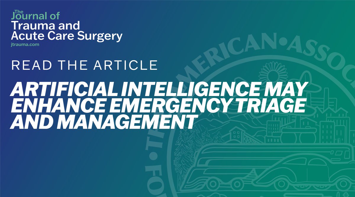 The entry of Artificial Intelligence (AI) into Intensive Care has become a reality. We think that only with robust validation studies accomplished by a multidisciplinary team the gap between clinical research and clinical practice can be bridged

#JoTACS

journals.lww.com/jtrauma/Fullte…