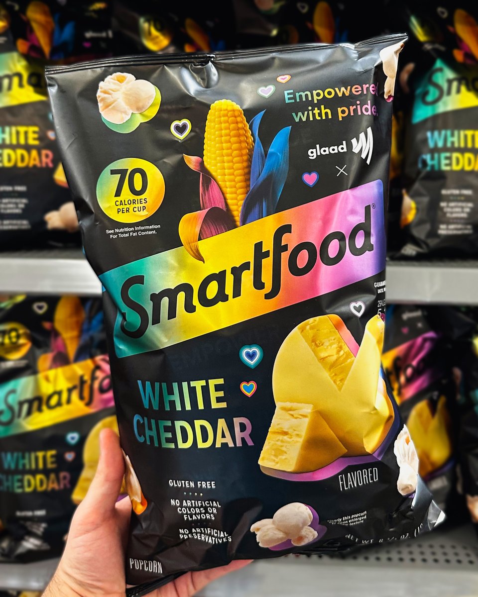 Empowering Pride kernel by kernel 🌈 Our @GLAAD inspired Smartfood bags are out in select stores now. Spread the love and get yours!