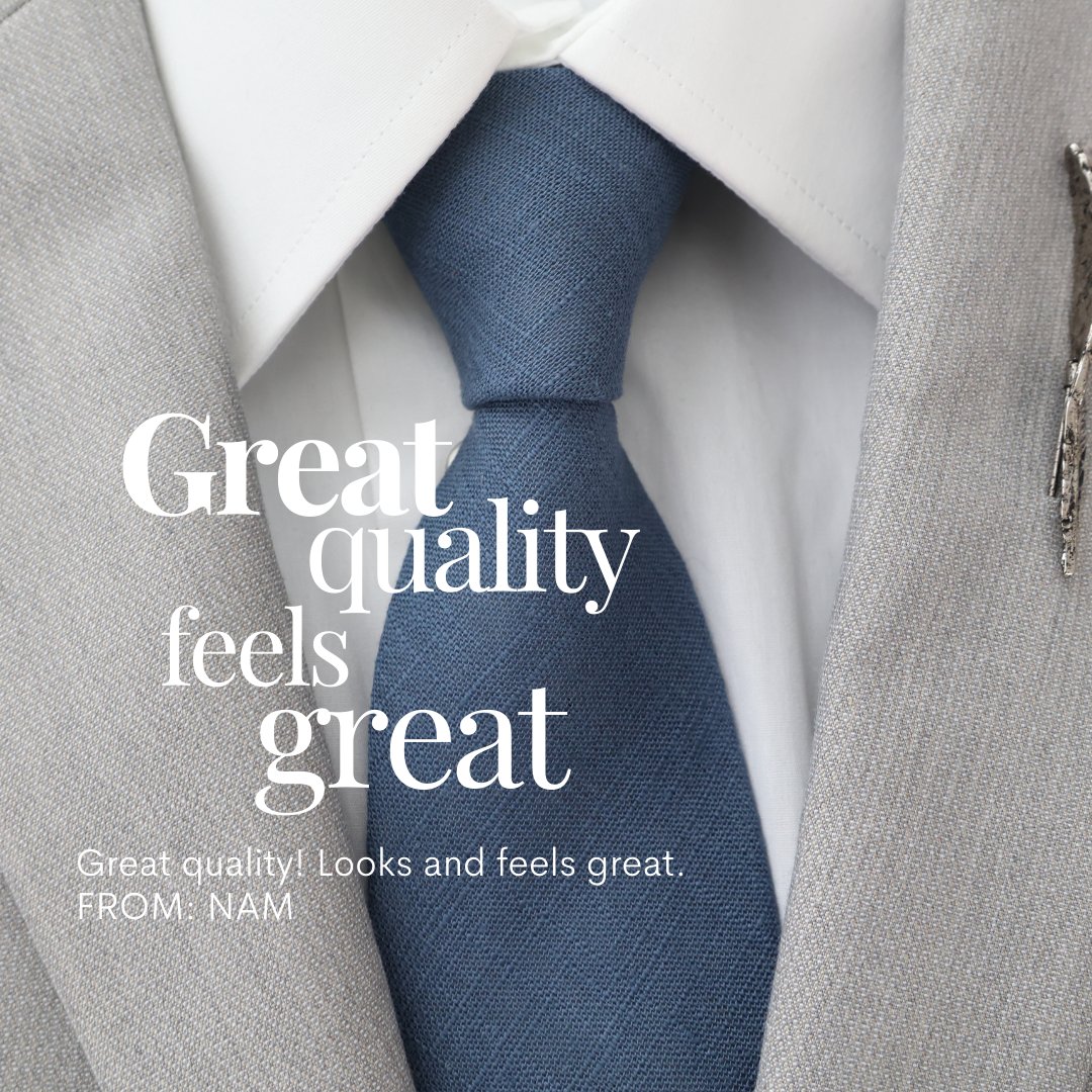 We just can't get enough of the amazing feedback we've been getting about our Remington slate #blueties. #CustomerReview  #bluetie #bluewedding #blueweddings #bhldn #jennyyoo #birdygrey #weddingties  #groom #groomsmen #neckties #necktie #tie #ties l8r.it/yIBA