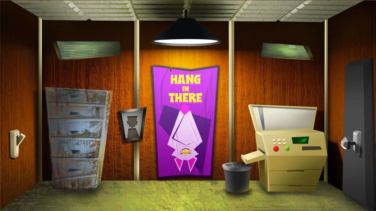 Copy room / Sala de la fotocopiadora trimtangle.com/b/en/794/ #CrisisCrunch #gamedev #indiedev #indiegame #cartoon #videogame #adventuregame #gaming #unity2d #comedy