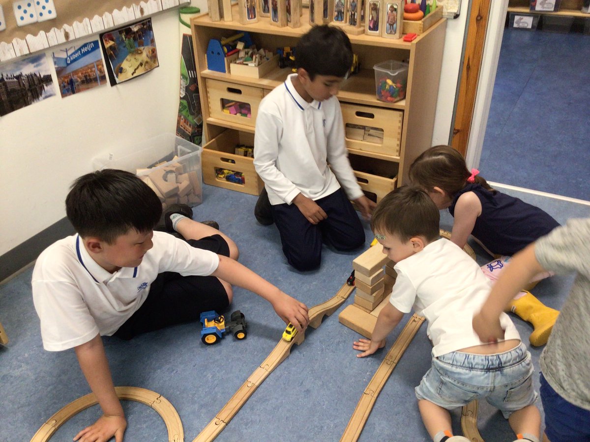 BSNJSV's tweet photo. The power of mixed age play. #JSVYear4 were fantastic role models this afternoon as they showed great empathy, kindness and creativity as they become the teachers and led play in #JSVFoundation1. https://t.co/xayKBcmkrN