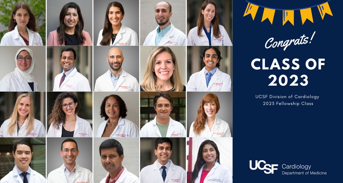 🎉Congratulations to our 2023 cardiology fellowship graduates. Thank you for your dedication and compassion. We look forward to your future successes and achievements. #GraduateTogether #UCSFCardiology #UCSFGrads #EPeeps #WomeninCardiology @UCSF @HeartUCSF @UCSF_CVfellows