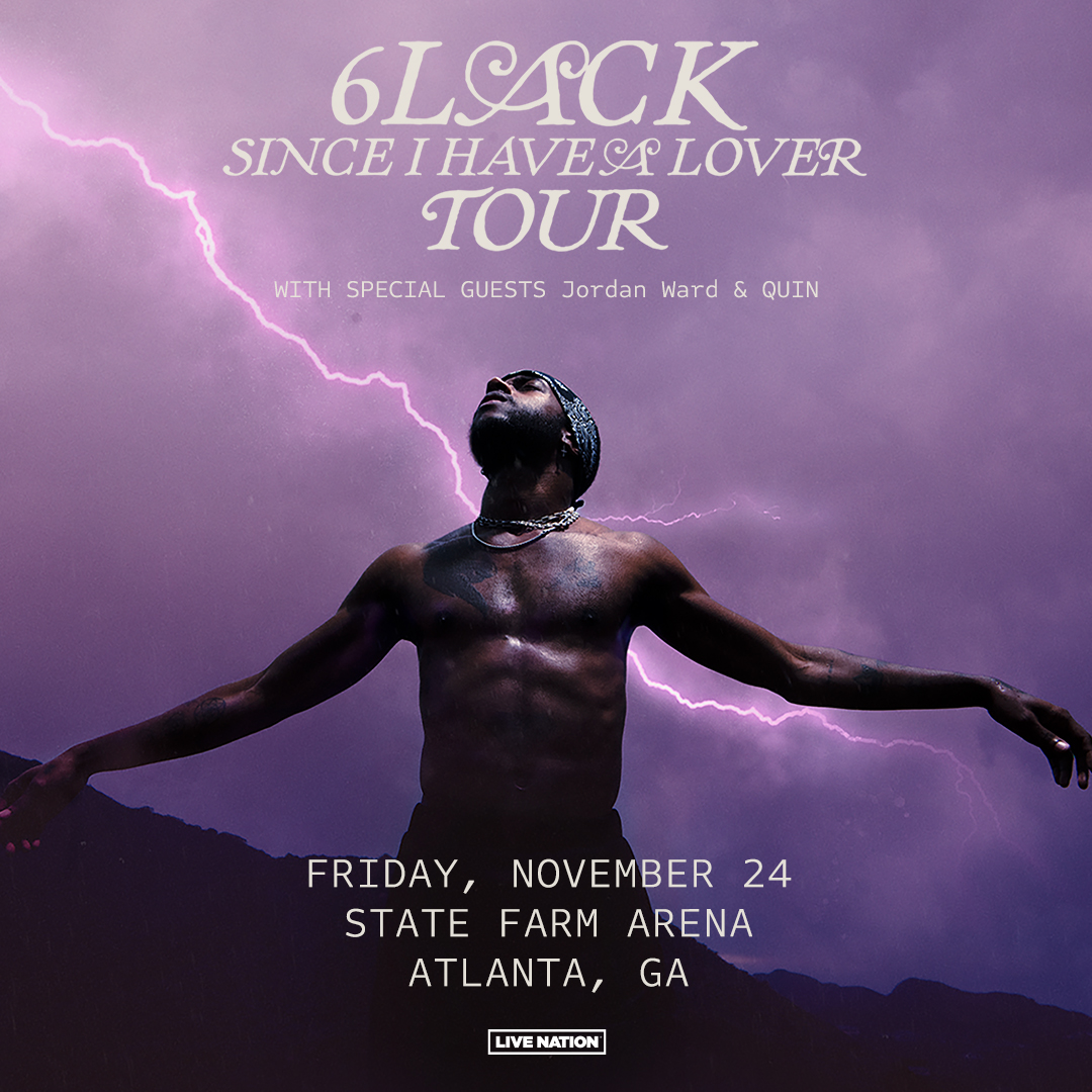 StateFarmArena's tweet image. ⚡️NEW GUEST ADDED! Excited to announce that @jordanward and @THEQUINCAT will be joining @6LACK&apos;s Since I Have A Lover Tour at State Farm Arena on Friday, November 24! You don’t want to miss this! Get your tickets now 🖤

🎟️: bit.ly/42l9GIx
